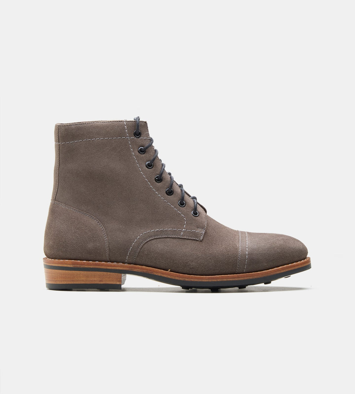 Goodyear Welted Grey Suede Captoe Boot