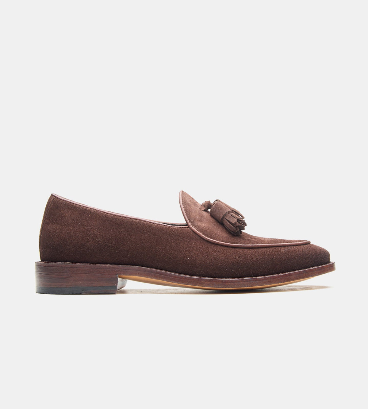 Hand Welted Brown Groupo Mastrotto Suede Belgian Tassel Loafer