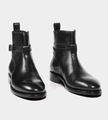 Goodyear Welted Black Full Grain Jodhpur Boot