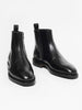 Hand Welted Classic Black Full Grain Zipper Chelsea Boot