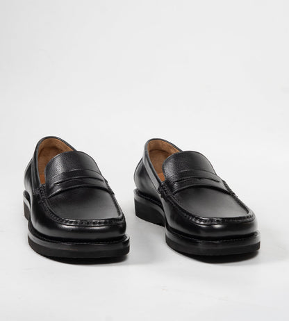 Hand-Welted Black Milled Leather Barefoot Slip-Ons