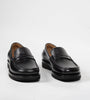 Hand Welted Black Milled Leather Barefoot Slip-Ons