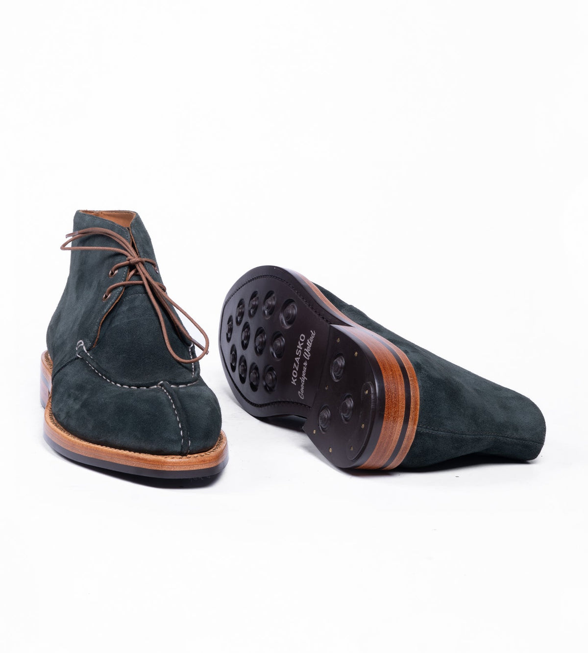 Hand-Welted Olive Suede Chukka Boot