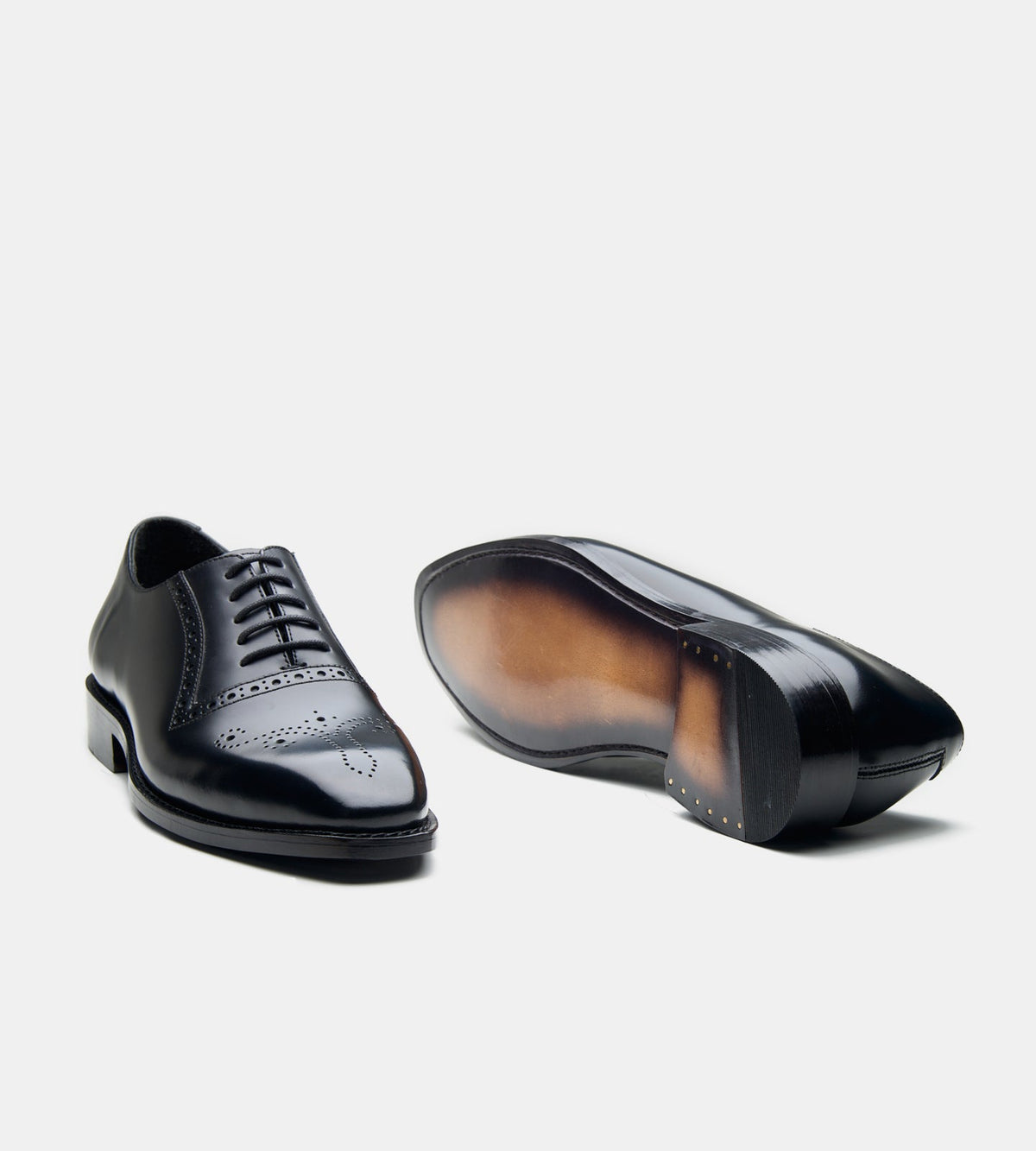 Hand-Welted Black Michigan Full Grain  Brogue Oxfords
