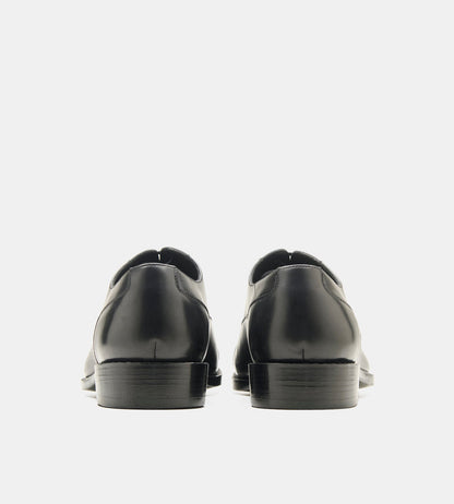 Goodyear Welted Chisel Toe Black Captoe Oxfords