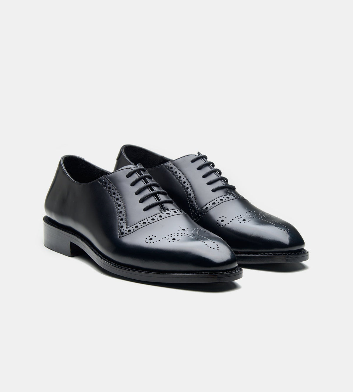 Hand-Welted Black Michigan Full Grain  Brogue Oxfords