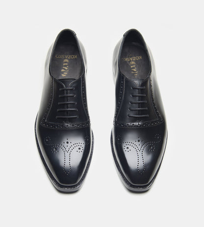 Hand-Welted Black Michigan Full Grain  Brogue Oxfords