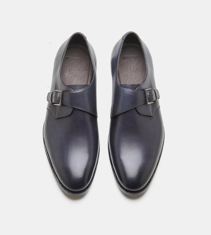 Goodyear Welted Navy Single Strap Monk Shoe