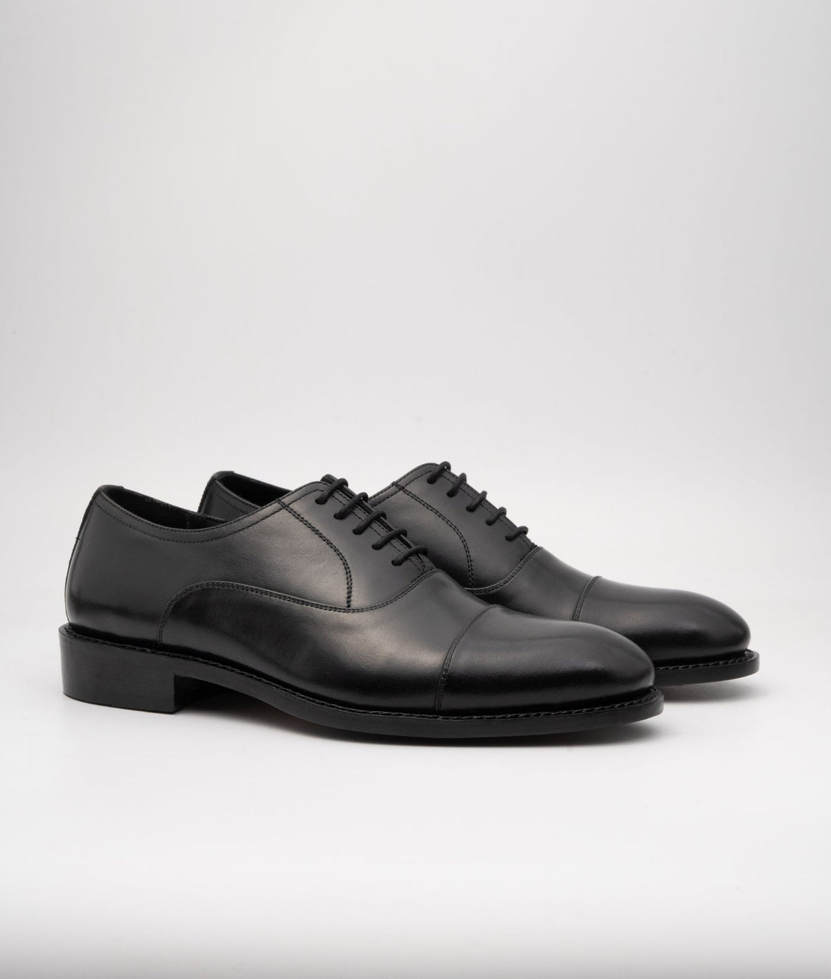 Classic Goodyear Welted Black Captoe Oxfords