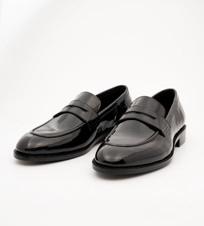 Goodyear Welted Classic Black Patent Penny Loafers