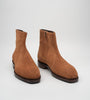 Hand Welted Cognac Suede Zipper Chelsea Boot