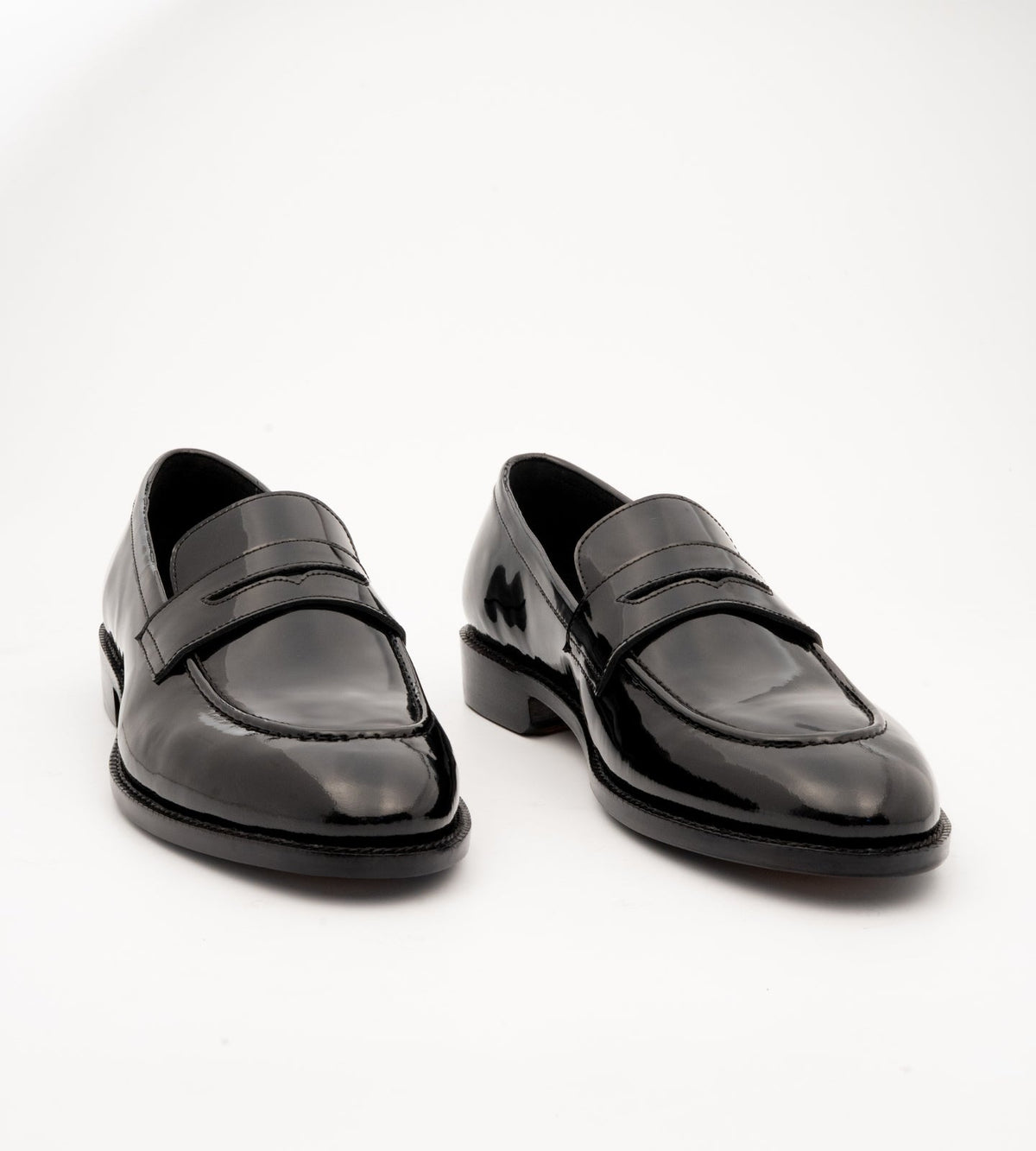 Goodyear Welted Classic Black Patent Penny Loafers