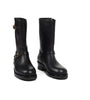 Hand Welted Virginia Hydro Pull up Black Leather Engineer Boots
