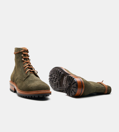Hand Welted Opera Conceria Olive Suede Captoe Boot