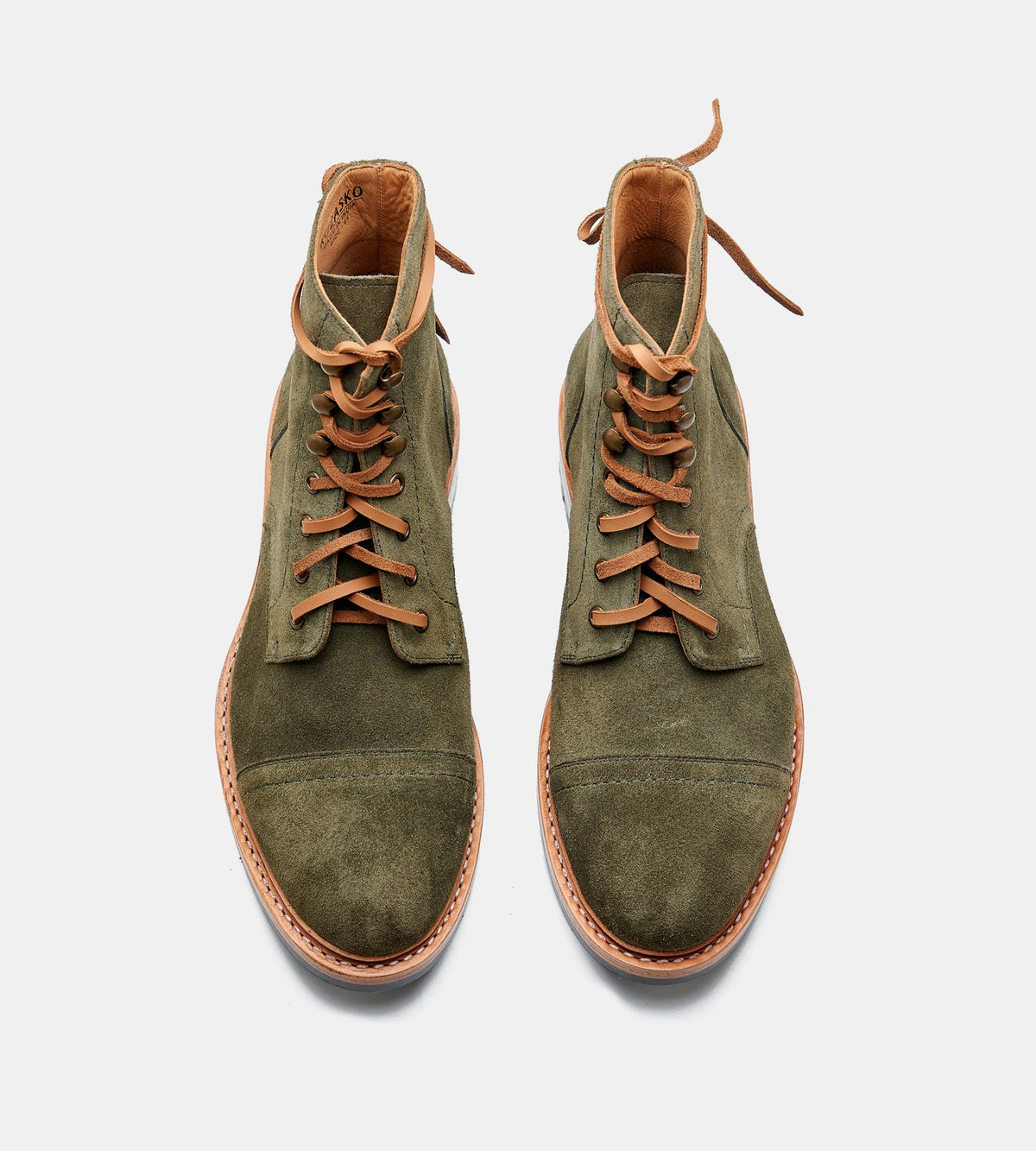 Hand Welted Opera Conceria Olive Suede Captoe Boot