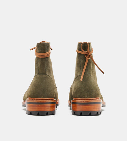 Hand Welted Opera Conceria Olive Suede Captoe Boot