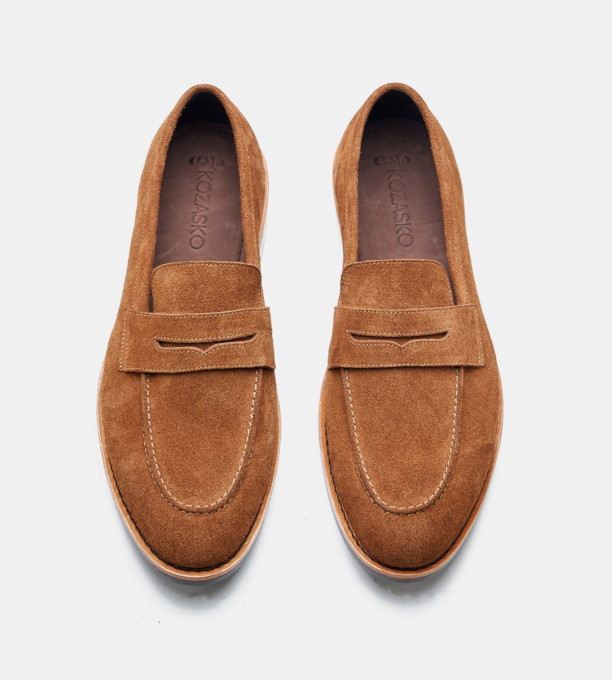 Goodyear Welted Caramel Suede Penny Loafer