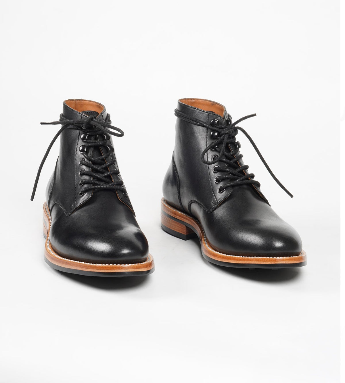 Goodyear Welted Black Plain Toe Boot