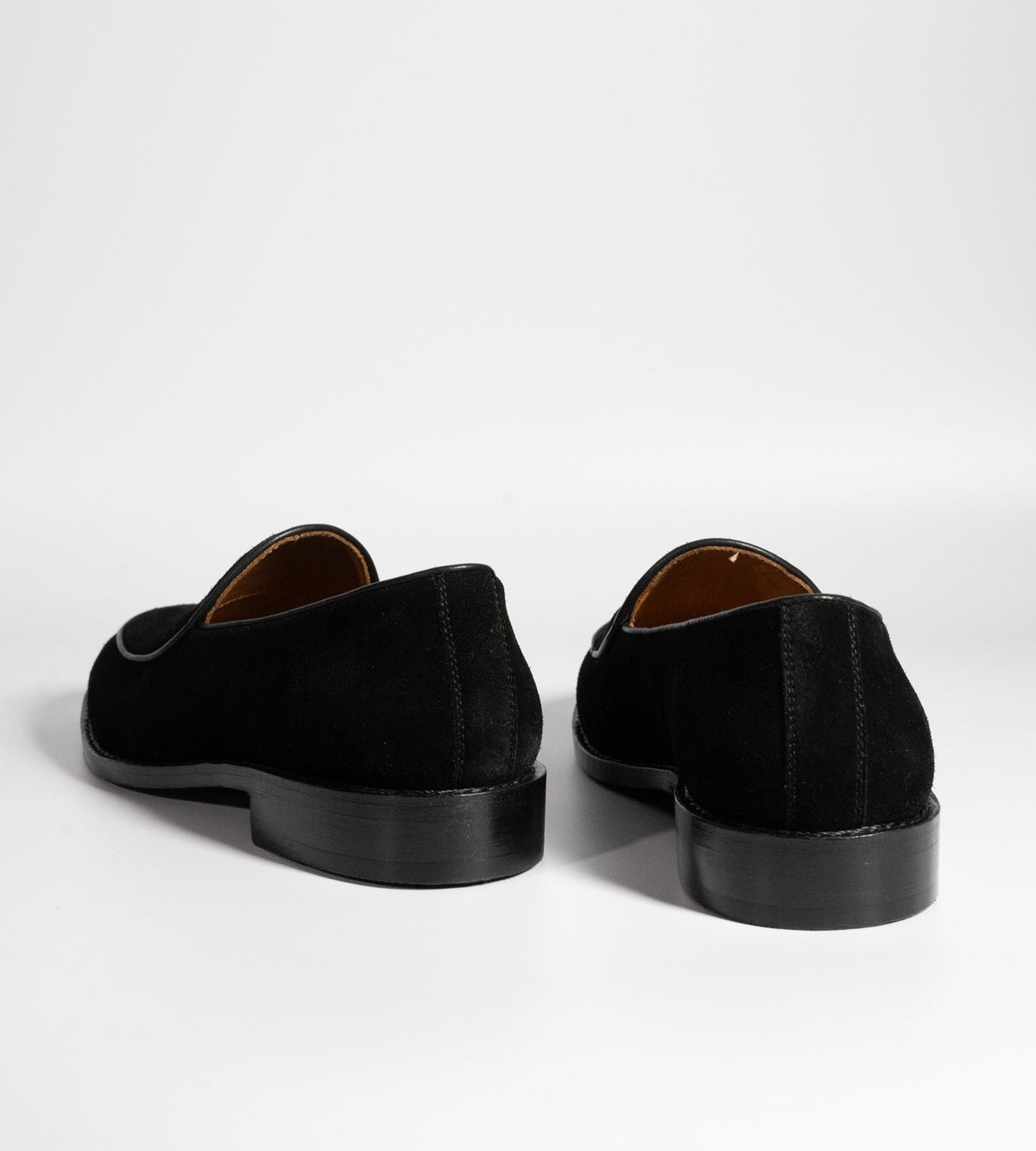 Goodyear Welted Black Suede  Belgian Loafer