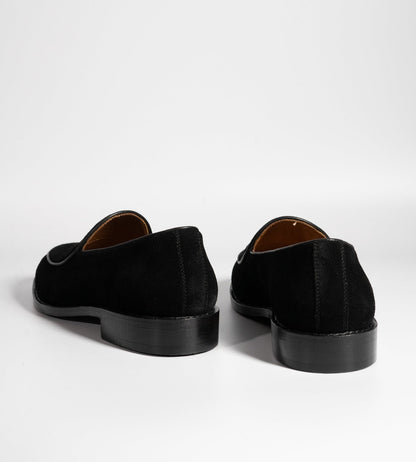 Goodyear Welted Black Suede  Belgian Loafer