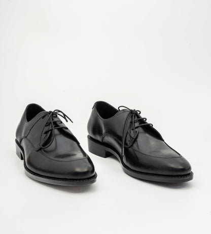 Goodyear Welted Black Apron Toe Derby