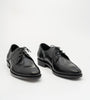 Hand  Welted Black Apron Toe Derby