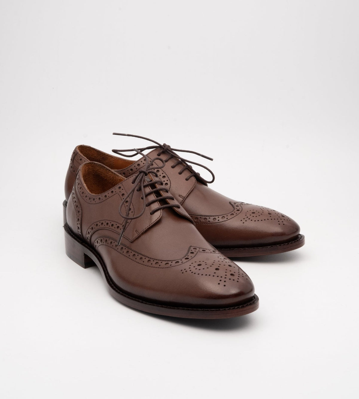 Hand-Welted Brown Wingtip Derby
