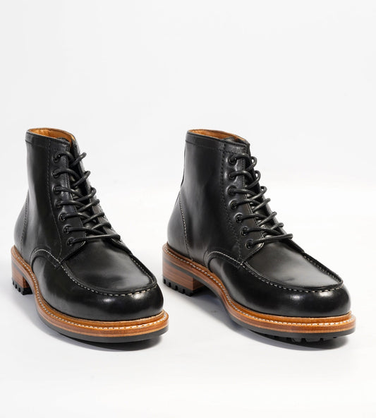 Goodyear Welted Black Full Grain Moctoe Boot