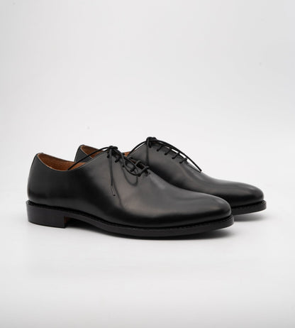 Goodyear Welted Almond Toe Black Wholecut Oxfords