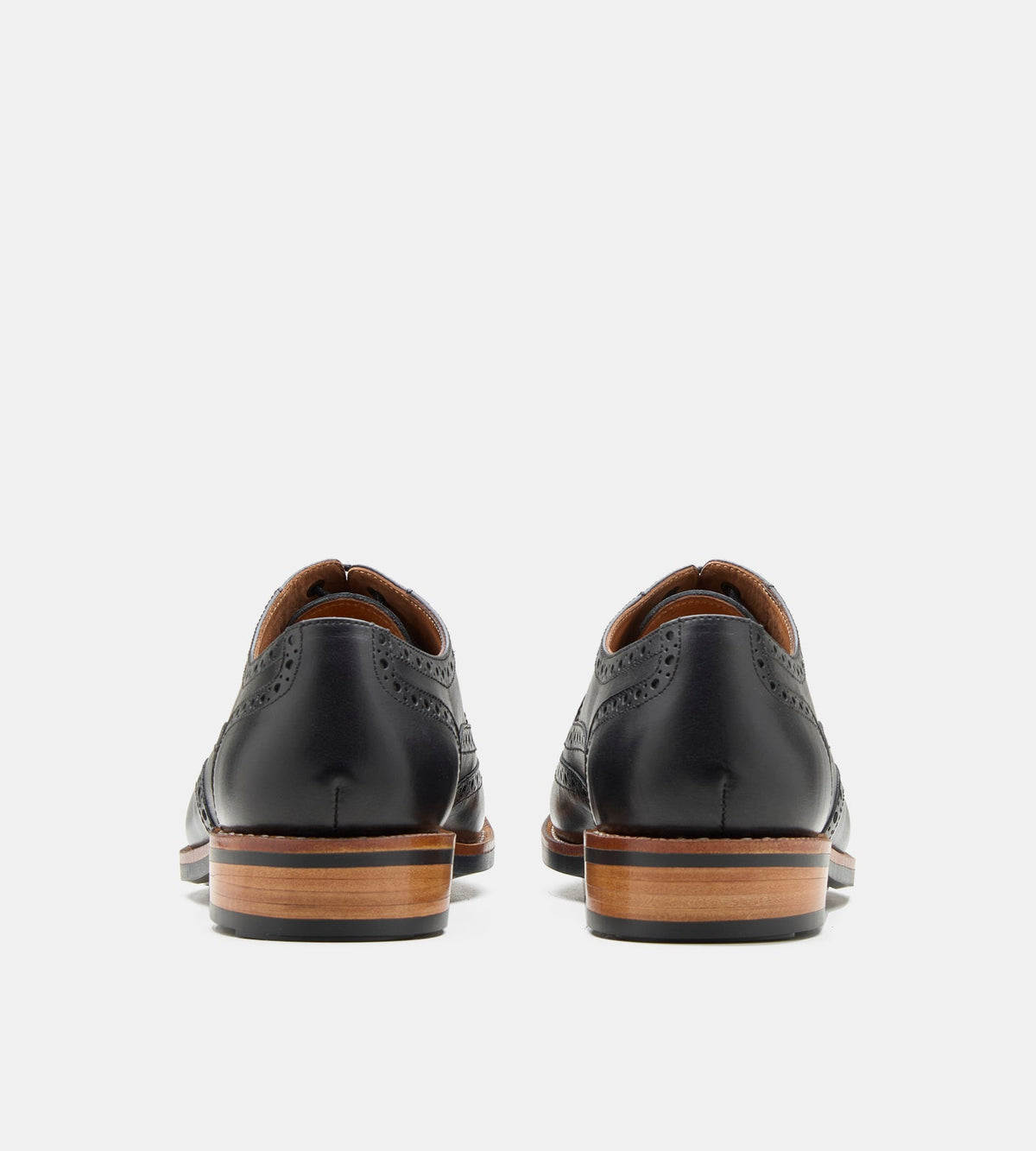 Goodyear Welted Black Full Grrain Leather Wingtip Oxfords