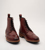 Hand Welted Burgundy Brogue Zipper  Boot