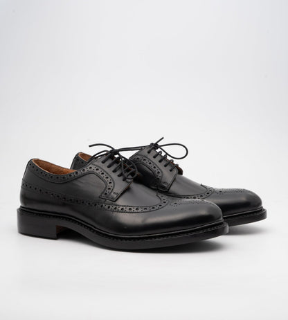 Goodyear Welted Classic Black Longwing Blucher Shoe