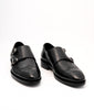 Hand Welted Black Wingtip Double Monks