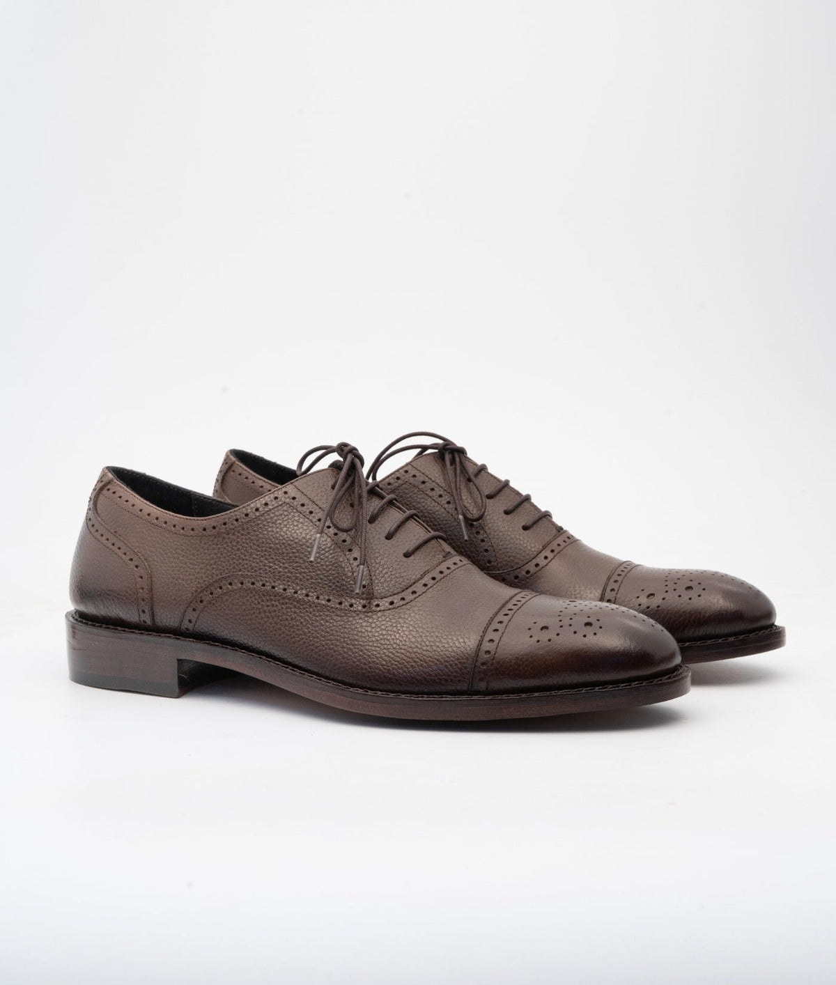 Goodyear Welted Brown Wax Milled Brogues Oxfords