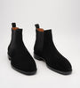 Hand Welted  Black Groupo Mastrotto Suede Chisel Toe Chelsea Boots