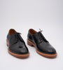 Hand Welted Black Plain Toe Blucher