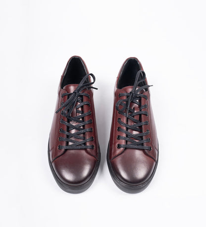 Handmade Classic Burgundy Leather Sneaker