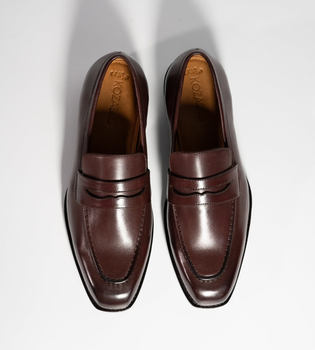 Goodyear Welted Chisel Toe Burgundy Penny Loafer