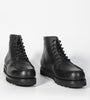 Hand Welted Black Full Grain Leather Moctoe Boot