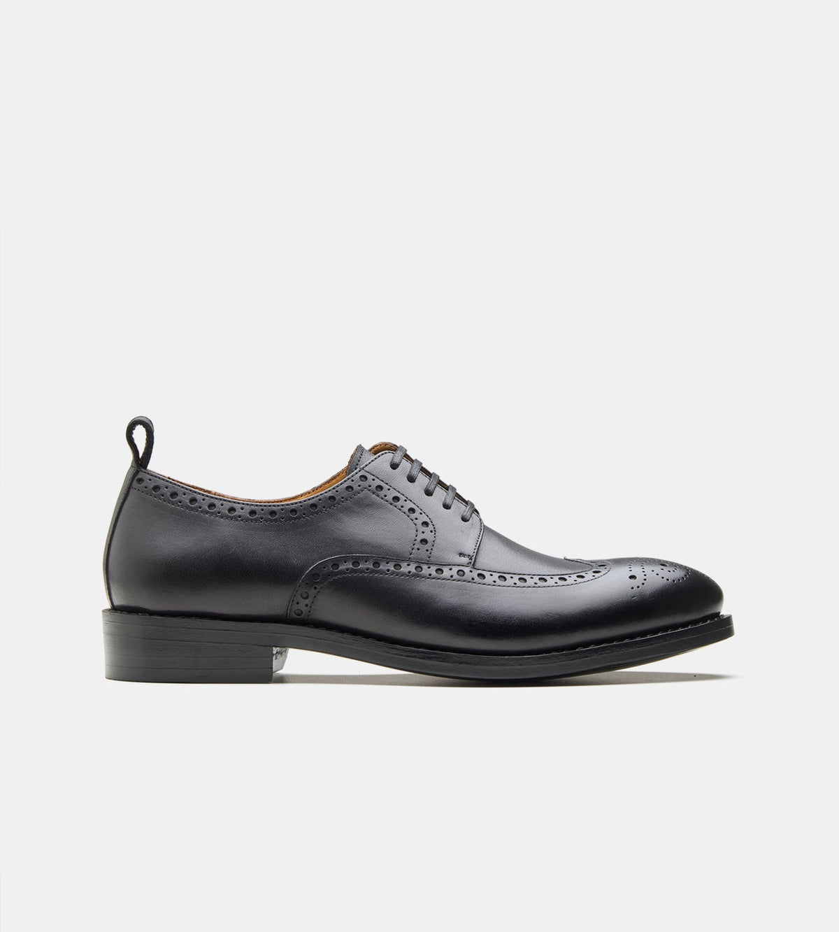 Hand Welted Black Wingtip Derby