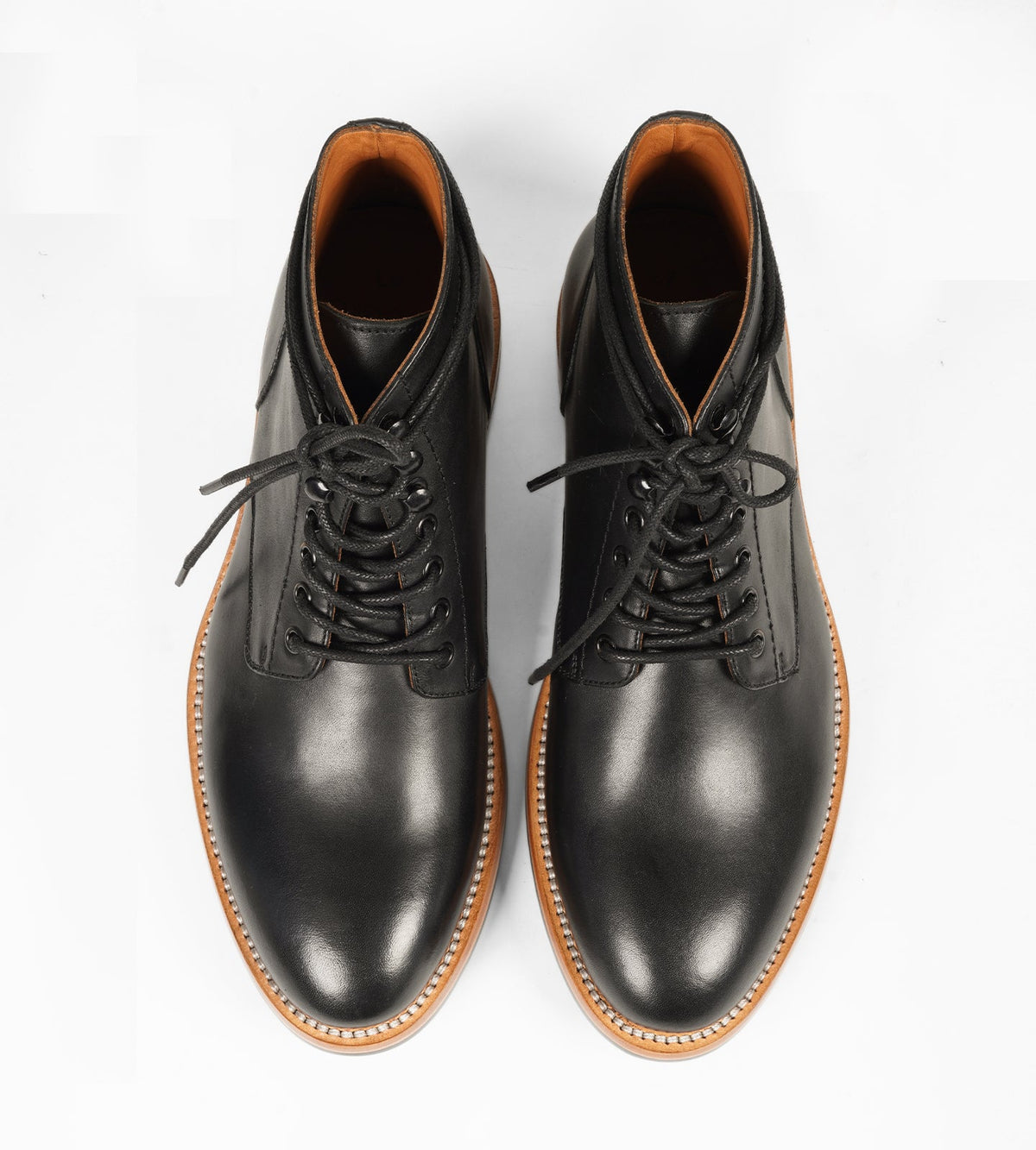 Goodyear Welted Black Plain Toe Boot