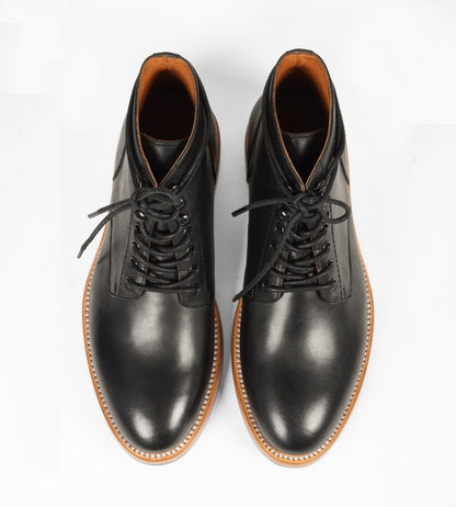 Goodyear Welted Black Plain Toe Boot