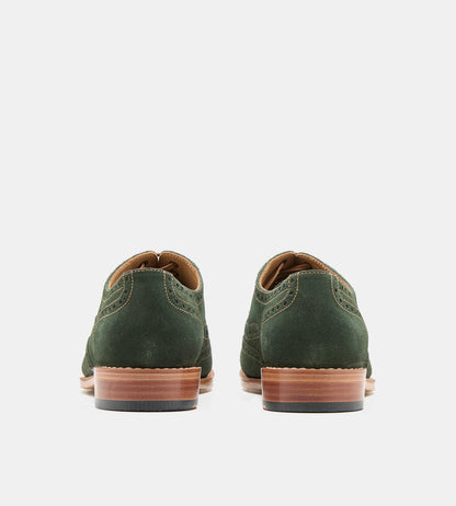 Goodyear Welted Olive Suede Wingtip Oxfords
