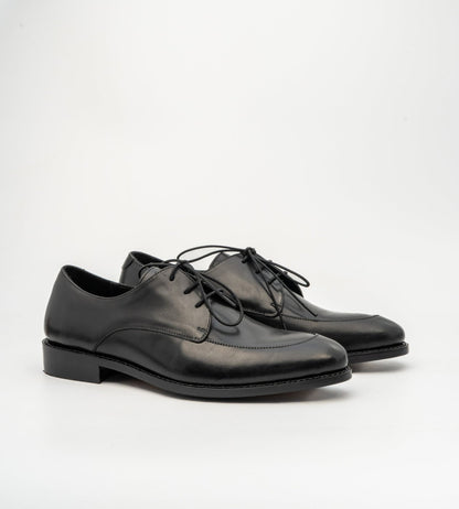 Goodyear Welted Black Apron Toe Derby