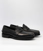 Hand Welted Black Leather Slip-Ons