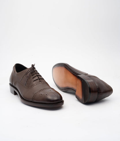 Goodyear Welted Brown Wax Milled Brogues Oxfords