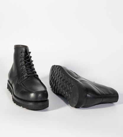 Goodyear Welted Black Full Grain Leather Moctoe Boot