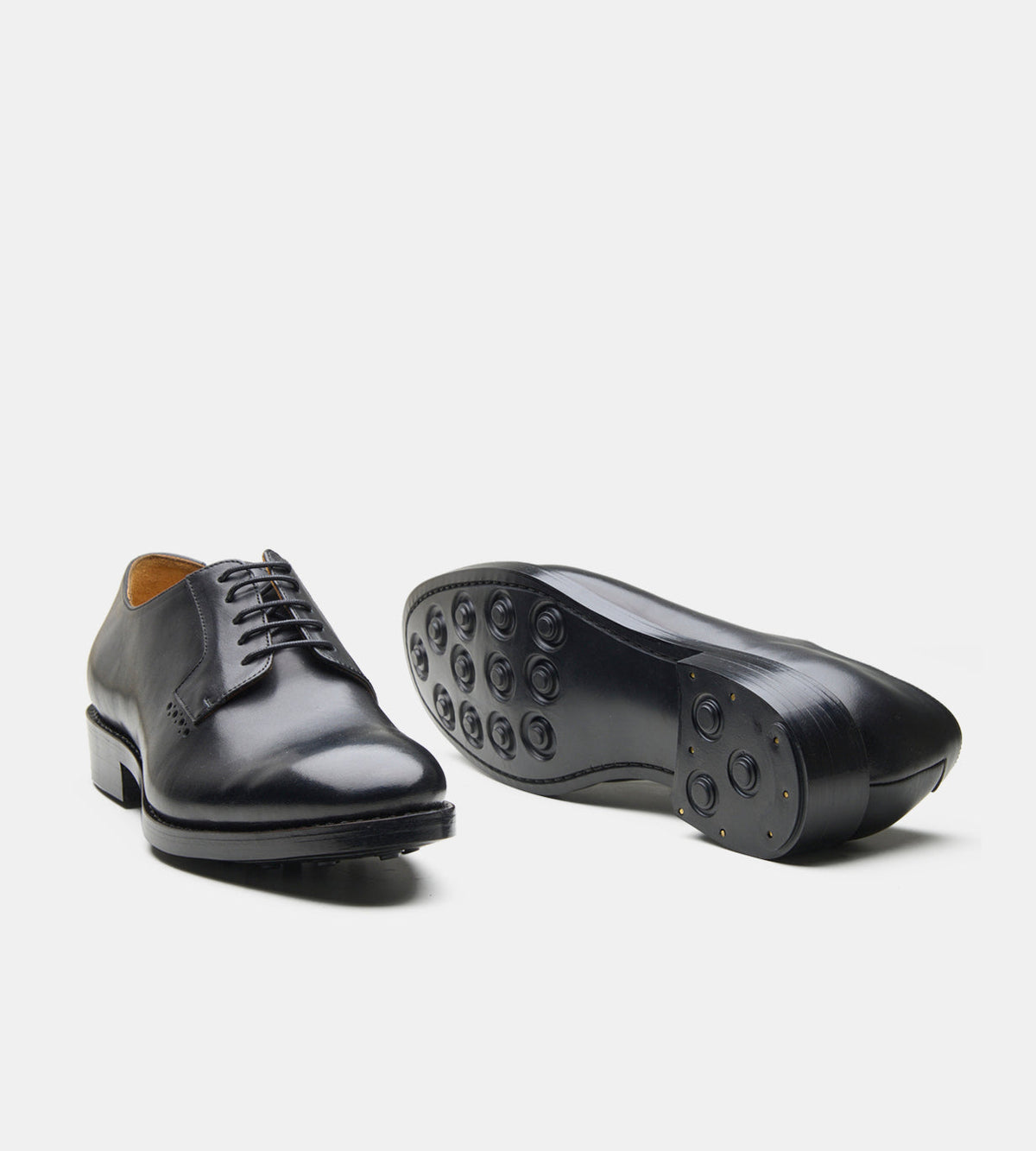Classic Goodyear Welted Black Plain Toe Blucher