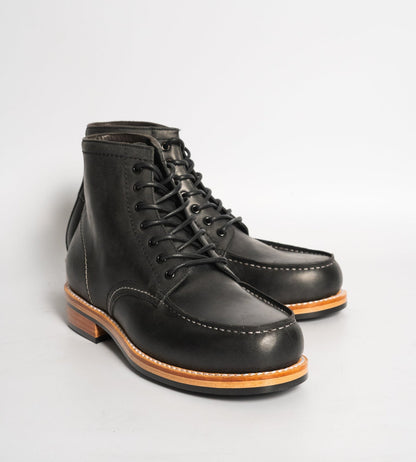 Goodyear Welted Black Oiled Leather Moctoe Boot