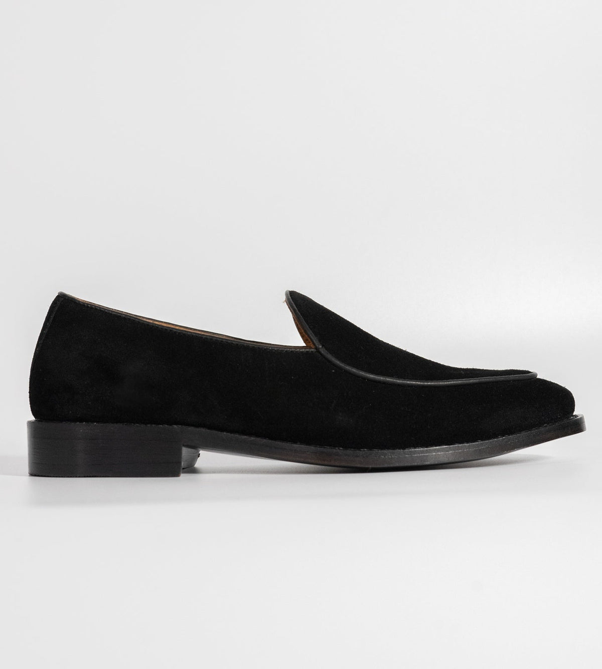 Goodyear Welted Black Suede  Belgian Loafer